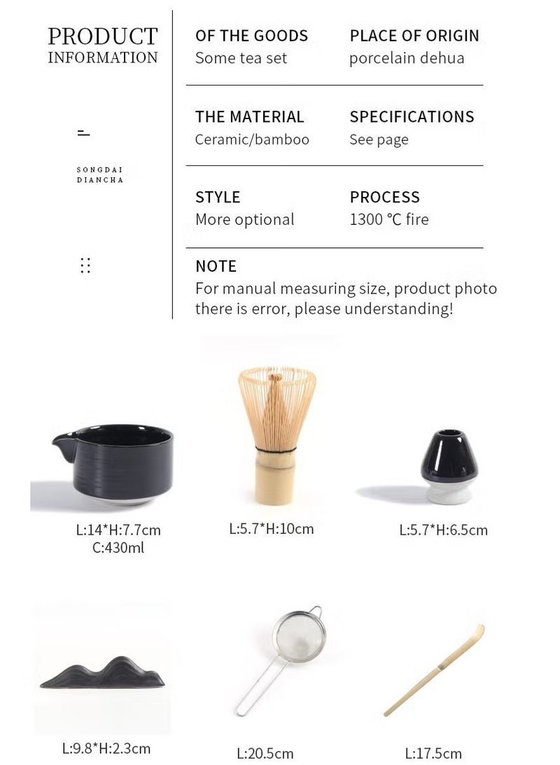 XiuWoo 7 Pcs Matcha Set, Matcha Whisk Set with Ceramic Bowl, Bamboo Whisk, Scoop and Sifter, Matcha Kit for Tea Ceremony and Gift - Image 2