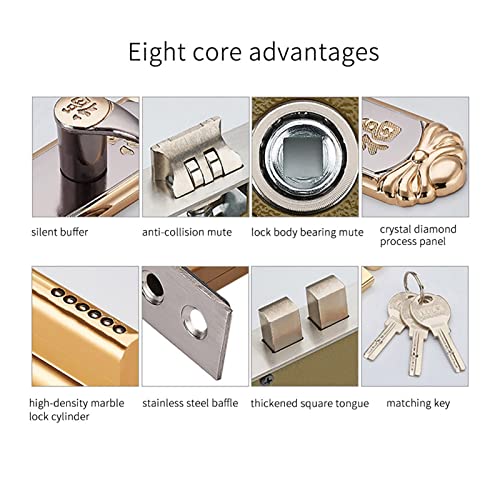 HEITIGN European Simple Indoor Wooden Door Lock Bedroom Door Lock Bathroom Lock Door Handle Door Lock Cylinder With Keys - Image 3