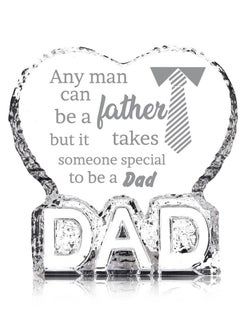 PRINTSHOP4ME Father's Day Heart-Shaped Crystal Keepsake for Dad - Dad Engraved Father's Day Gift - Dad's Birthday Gifts from Daughter and Son - Gifts for Dad - Dad Appreciation Gifts - Gift for Daddy  - Image 1