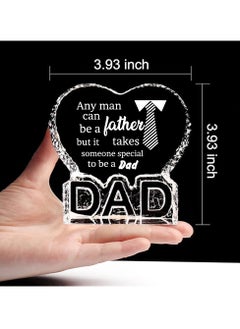 PRINTSHOP4ME Father's Day Heart-Shaped Crystal Keepsake for Dad - Dad Engraved Father's Day Gift - Dad's Birthday Gifts from Daughter and Son - Gifts for Dad - Dad Appreciation Gifts - Gift for Daddy  - Image 3