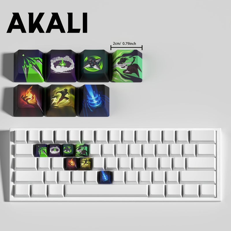 مجموعة مفاتيح QWER المستوحاة من شخصية MORDEKAISER، مجموعة 7 مفاتيح مناسبة للوحات مفاتيح Cherry MX. - Image 5