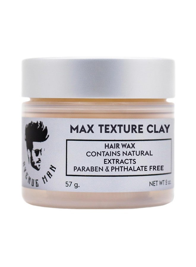 أفنيو مان Avenue Man Max Texture Clay - منتجات الشعر للرجال (2 أونصة) - دهان شعر بمستخلصات عشبية للشعر الرطب أو الجاف - معجون شعر خالٍ من البارابين - تركيبة محسنة - Image 1