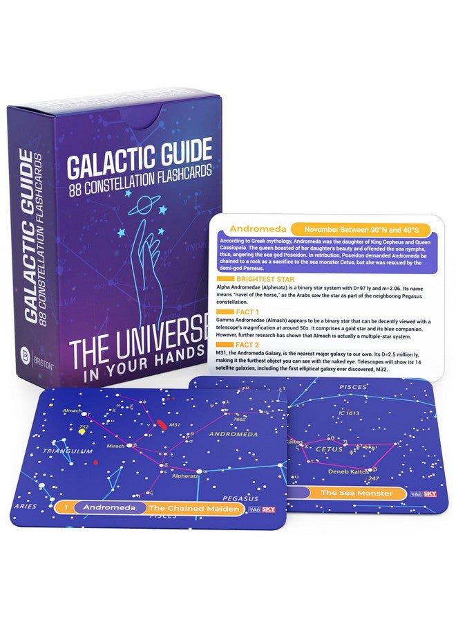 Briston Briston 88 Constellation Astronomy Flash Cards: STEM Comprehensive Study - Celestial & Star Diagrams - Universe Exploration for Students, Teachers, Hobbyists, Grade School & Homeschool Learning  - Image 1
