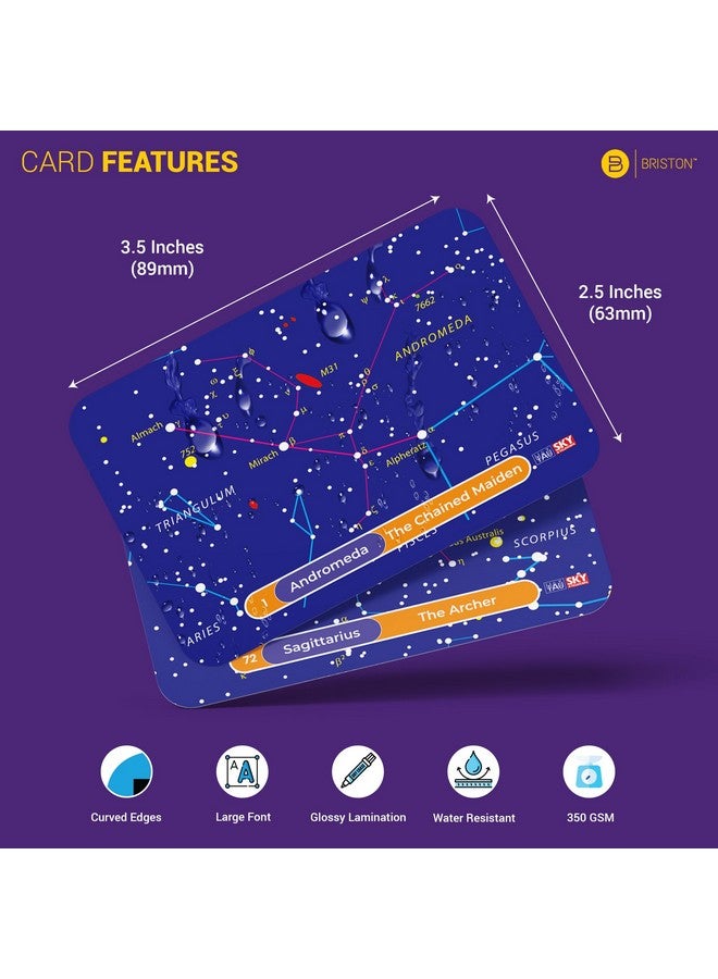 Briston Briston 88 Constellation Astronomy Flash Cards: STEM Comprehensive Study - Celestial & Star Diagrams - Universe Exploration for Students, Teachers, Hobbyists, Grade School & Homeschool Learning  - Image 3