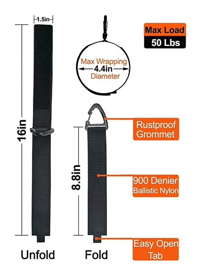 Bukela - Extension Cord Holder Organizer, 16-inch Hook and Loop Heavy Duty Storage Straps with Triangle Clips, Extension Cord Hanger for Garage Organization and Storage Cord Wrap Keeper 4 Pcs, Easy to Use - Image 1