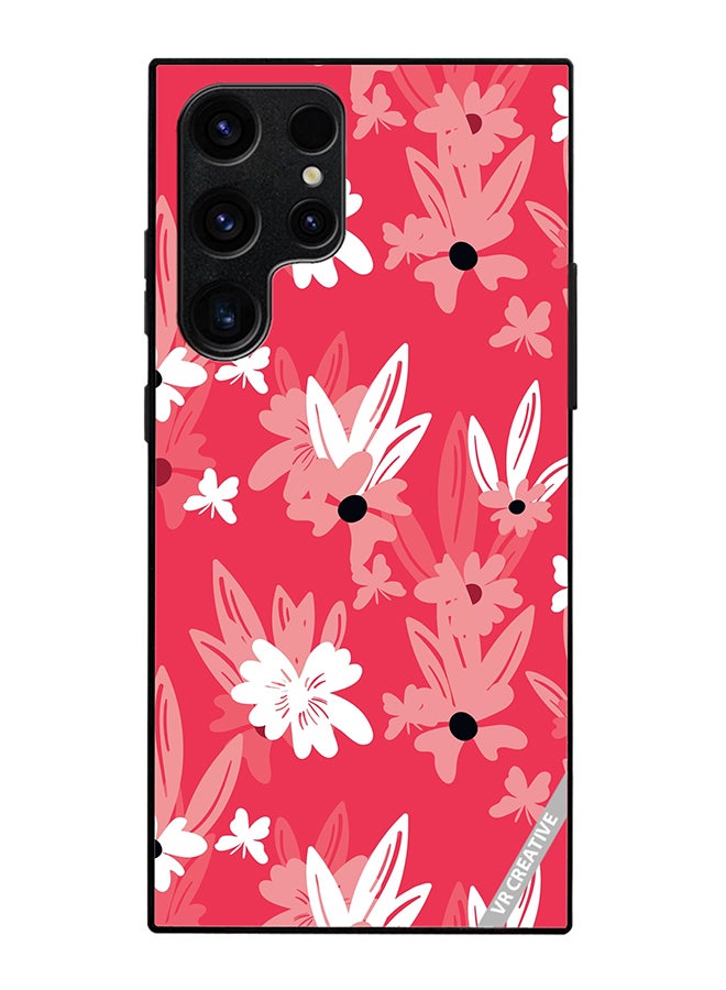 VR CREATIVE Protective Case Cover For Samsung Galaxy S25 Ultra Floral Pattern Based On Traditional Folk Art Ornaments Design Multicolour