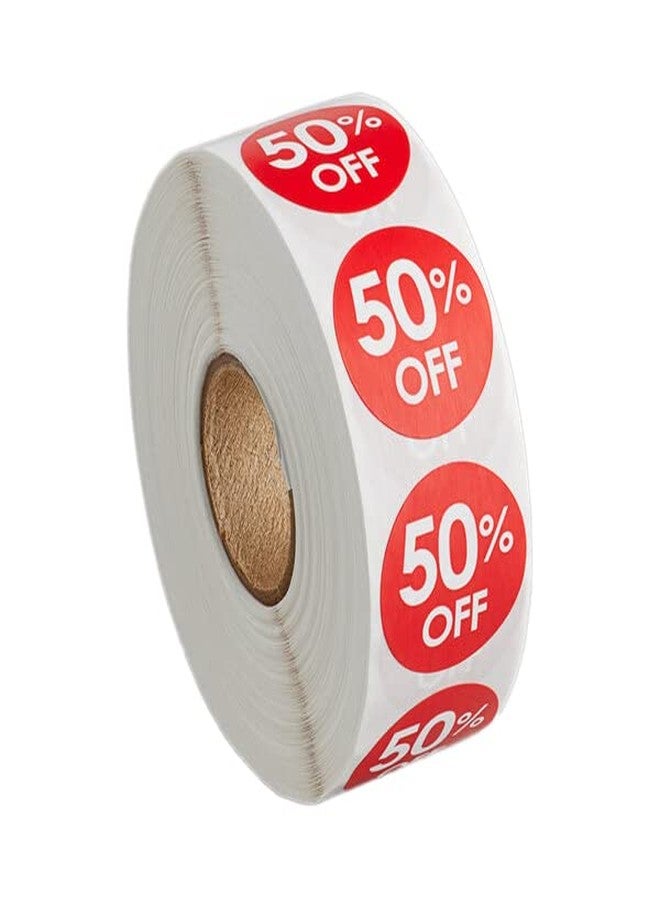 Kube with a K 1000 ملصق/لفة، ملصق خصم دائم بنسبة 50%، مقاس 1 بوصة - Image 1