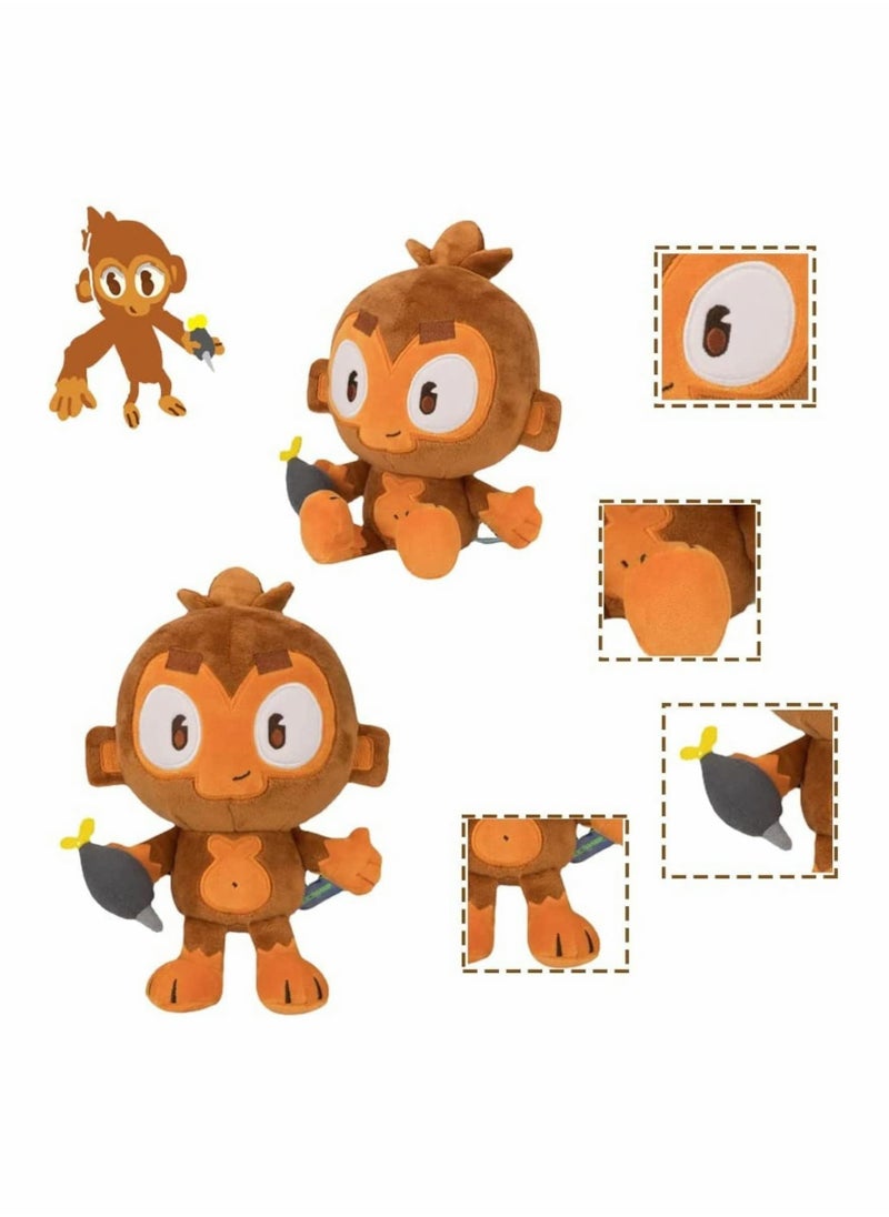 SYOSI - Bloons Monkey Plushies, Dart Monkey Plush Doll, Cartoon Bloonstd Soft Stuffed Doll, Game Monkey Stuffed Animal, Stuffed Animal for Fans, Cute Bloonstd Plush Gifts, 9.8 in - Image 1