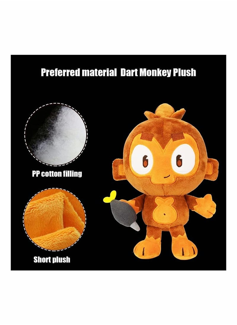 SYOSI - Bloons Monkey Plushies, Dart Monkey Plush Doll, Cartoon Bloonstd Soft Stuffed Doll, Game Monkey Stuffed Animal, Stuffed Animal for Fans, Cute Bloonstd Plush Gifts, 9.8 in - Image 1