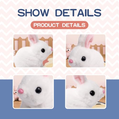 Mashes Hopping Walking Bunny Toy with Sounds, Jumping Rabbit Wiggling Ears, Twitching Mouth and Nose, Educational Interactive Bunny Rabbit Toy for Baby Kids (Hopping Rabbit) - Image 4