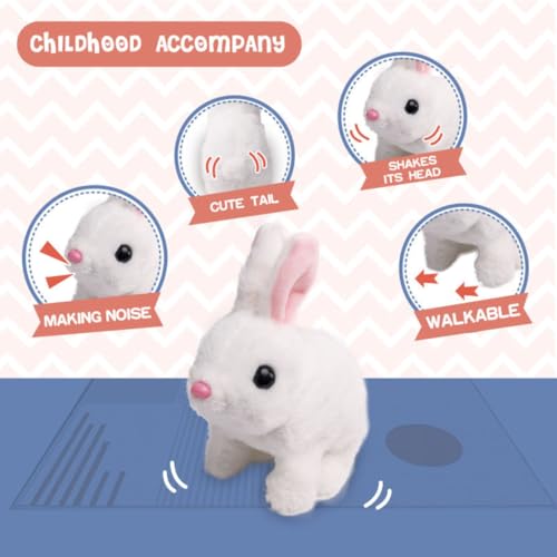 Mashes Hopping Walking Bunny Toy with Sounds, Jumping Rabbit Wiggling Ears, Twitching Mouth and Nose, Educational Interactive Bunny Rabbit Toy for Baby Kids (Hopping Rabbit) - Image 5