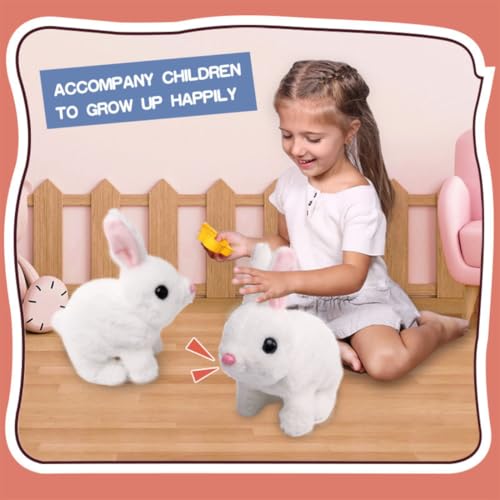 Mashes Hopping Walking Bunny Toy with Sounds, Jumping Rabbit Wiggling Ears, Twitching Mouth and Nose, Educational Interactive Bunny Rabbit Toy for Baby Kids (Hopping Rabbit) - Image 2