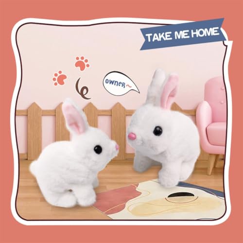 Mashes Hopping Walking Bunny Toy with Sounds, Jumping Rabbit Wiggling Ears, Twitching Mouth and Nose, Educational Interactive Bunny Rabbit Toy for Baby Kids (Hopping Rabbit) - Image 3