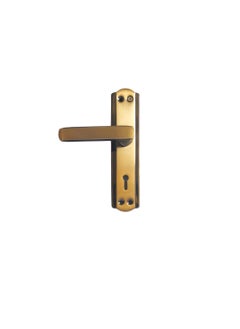 BVE Pacific MH108 Iron Handle Set 7 Inch with 3 Keys Brass Double Turn Lock for Door Bathroom Bedroom Living Room Black Gold Finish  - Image 3