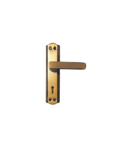 BVE Pacific MH108 Iron Handle Set 7 Inch with 3 Keys Brass Double Turn Lock for Door Bathroom Bedroom Living Room Black Gold Finish  - Image 4