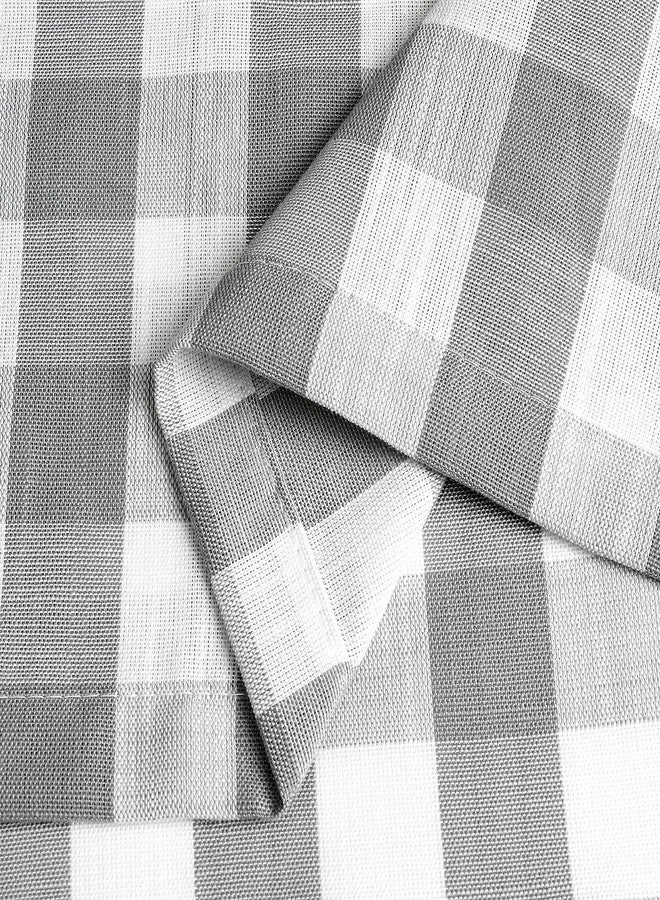 Bapawfish Grey Buffalo Plaid Cafe Curtain Farmhouse Tiers Kitchen Curtains 24 Inches Long, Gingham Check Rod Pocket Half Window Short Drapes for Kitchens Bathroom, 28" x 24", Silver/Gray, Set of 2 - Image 5