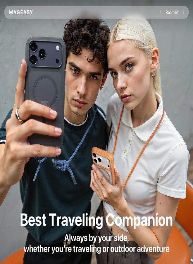 MAGEASY Compatible with iPhone 17 Pro Max 6.9" Case with Crossbody Strap - 16ft Drop Protection, Compatible with MagSafe | Roam M (Midnight) - Image 5