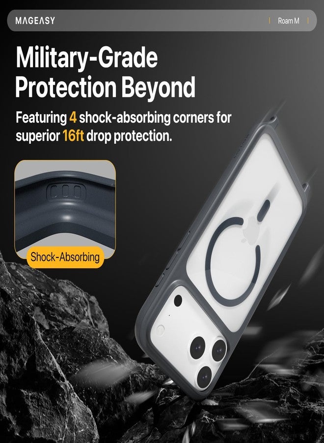 MAGEASY Compatible with iPhone 17 Pro Max 6.9" Case with Crossbody Strap - 16ft Drop Protection, Compatible with MagSafe | Roam M (Midnight) - Image 4