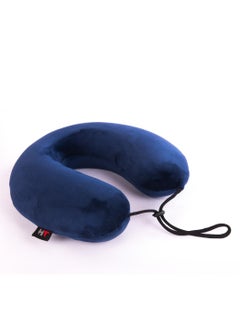HT Medical travel neck made of memory foam, U-shaped circular neck for neck comfort during travel, dark blue color  - Image 1