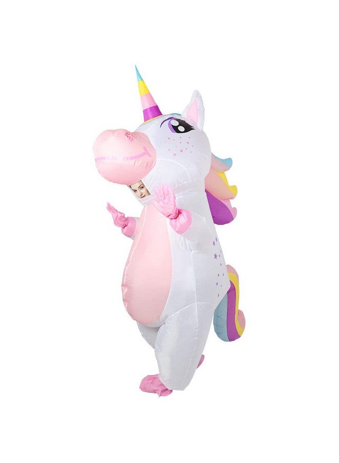 OurWarm زي يونيكورن قابل للنفخ للبالغين من OurWarm، زي مضحك قابل للنفخ لعيد الهالوين، أزياء قابلة للنفخ للرجال والنساء لحفلات الهالوين، وردي، 8 أقدام - Image 1