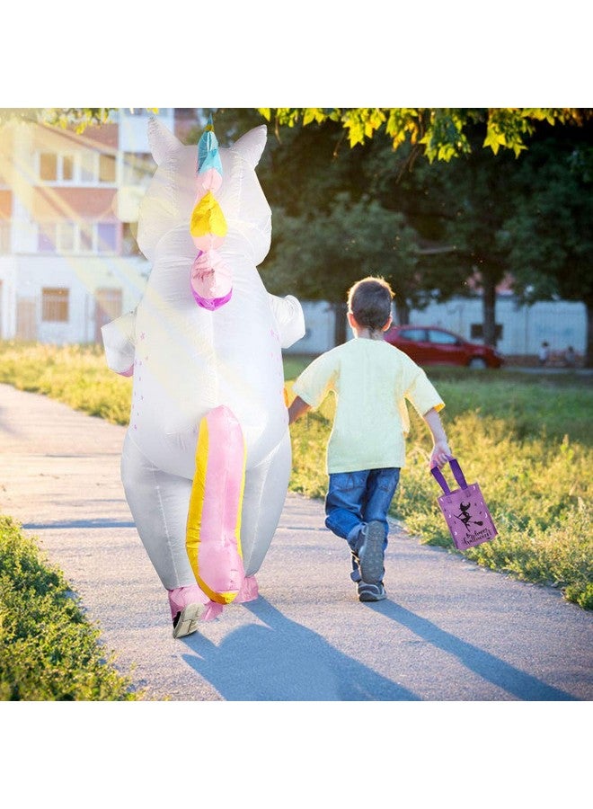 OurWarm زي يونيكورن قابل للنفخ للبالغين من OurWarm، زي مضحك قابل للنفخ لعيد الهالوين، أزياء قابلة للنفخ للرجال والنساء لحفلات الهالوين، وردي، 8 أقدام - Image 2