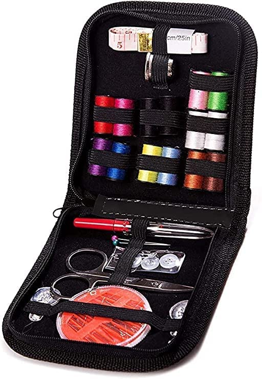 Sakar Sewing Kit All in one Mini Small Portable kit Box with Accessories, Thread Spools, Scissors, Stitching Accessories Including Needle Set Travel Home Mart for Multifunction Complete Set - Image 1