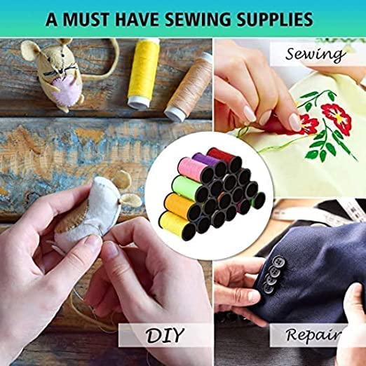 Sakar Sewing Kit All in one Mini Small Portable kit Box with Accessories, Thread Spools, Scissors, Stitching Accessories Including Needle Set Travel Home Mart for Multifunction Complete Set - Image 4