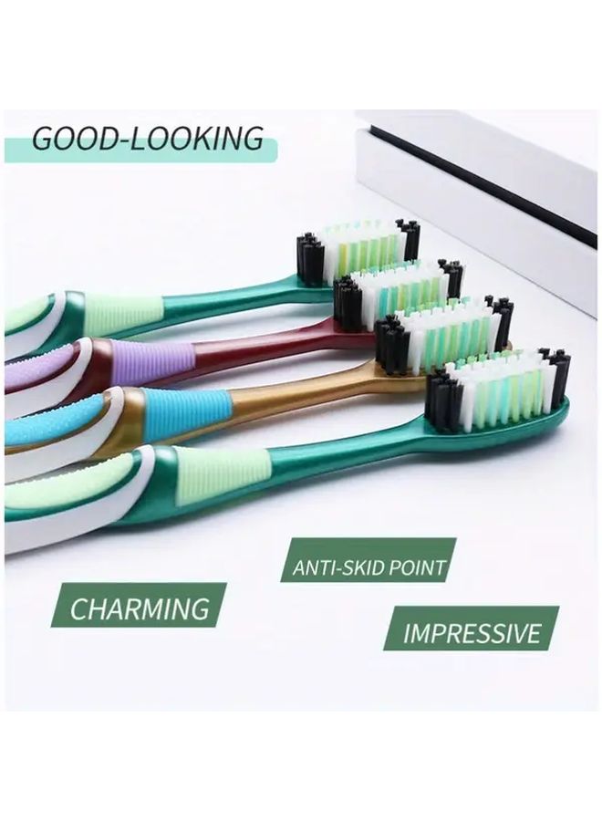 6pcs Multi Color Microfiber Toothbrushes For Adults Anti Cavity Gingivitis Cleaning - Image 1