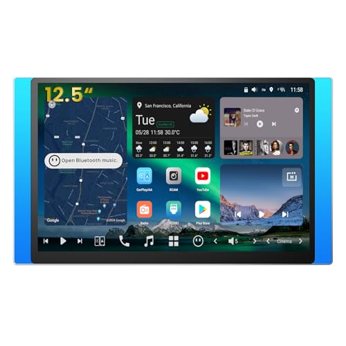 ATOTOZONE [12.5 inch QLED] ATOTOZONE X10 Android Double DIN Car Stereo, AI Agent, 8G+128G, 4G LTE,Wireless CarPlay & Android Auto, Dual Bluetooth, 7.1.2 Ch Audio, Hi-Volt RCA, SPDIF Output & HDMI in - Image 1
