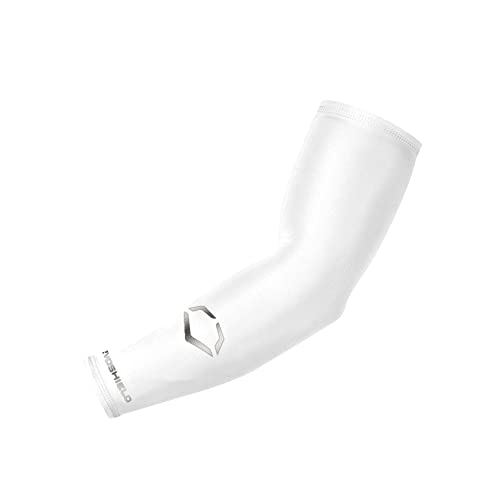 EvoShield Adult Solid Compression Arm Sleeve - Team White, Large/X-Large - Image 1