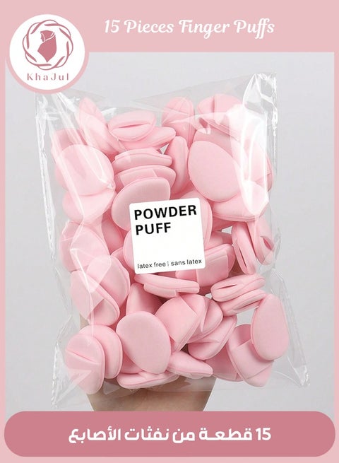 15/30pcs Finger Makeup Sponge , Makeup Sponge for Liquid, Cream and Powder Foundation, Latex Free Makeup Sponge Suitable for All Skin Types (Pink)