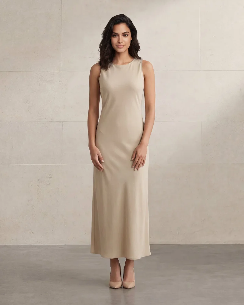 ردتاغ فستان سادة بقصة مستقيمة باللون الأخضر للنساء