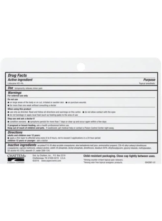 Aspercreme with Lidocaine Maximum Strength Pain Relief Cream, 4.7 oz. - Image 2