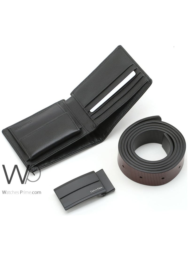 Calvin Klein Jeans Calvin Klein Black Wallet and Brown Belt for Men - Image 5