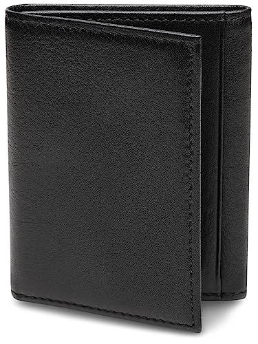 Bosca Men's Wallet, Nappa Vitello Leather Single I.D. Tri Fold Wallet with RFID Blocking, Black - Image 3