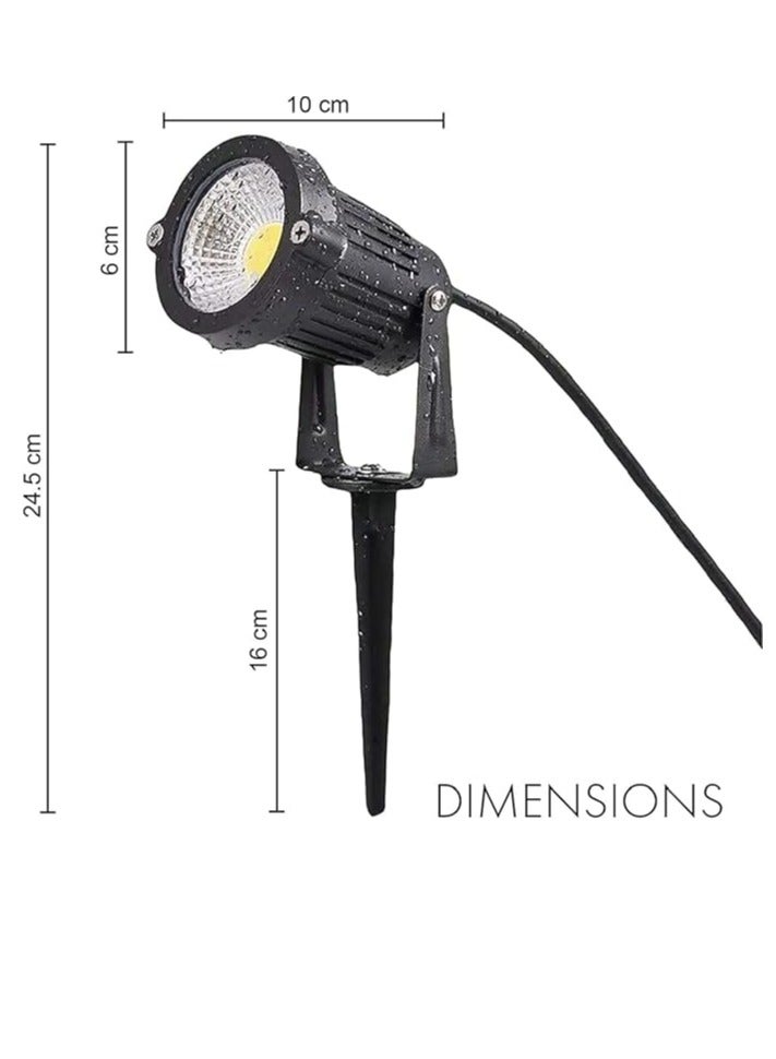 ESNCO ضوء LED خارجي للمناظر الطبيعية 7 واط ضوء حديقة مقاوم للماء كشاف LED مع قاعدة مدببة لمصباح زينة الحديقة (دافئ) - Image 2