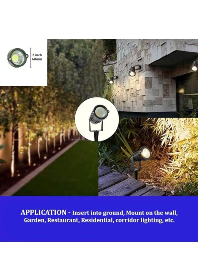 ESNCO ضوء LED خارجي للمناظر الطبيعية 7 واط ضوء حديقة مقاوم للماء كشاف LED مع قاعدة مدببة لمصباح زينة الحديقة (دافئ) - Image 5