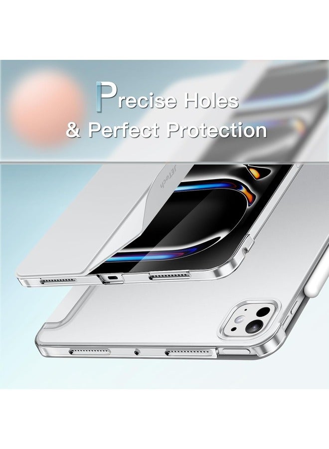 ELTRAZONE Silver Slim Smart Cover Case for iPad Pro 13-Inch M4 (2024) - Hard Back Shell with Stand, Auto Wake/Sleep Function - Image 3