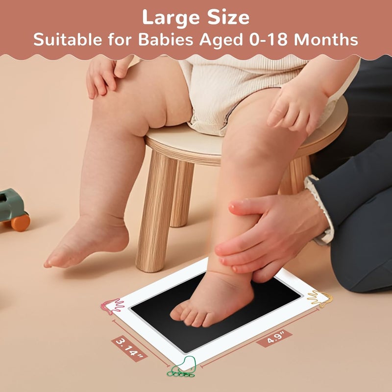 PChero 6 x 4 Large Size Baby Inkless Handprint and Footprint Kit with 4 Ink Pads and 8 Imprint Cards by PChero Ideal for Family Keepsake Newborn Registry Baby Shower Present Ink Area 49 x 314 - Image 2