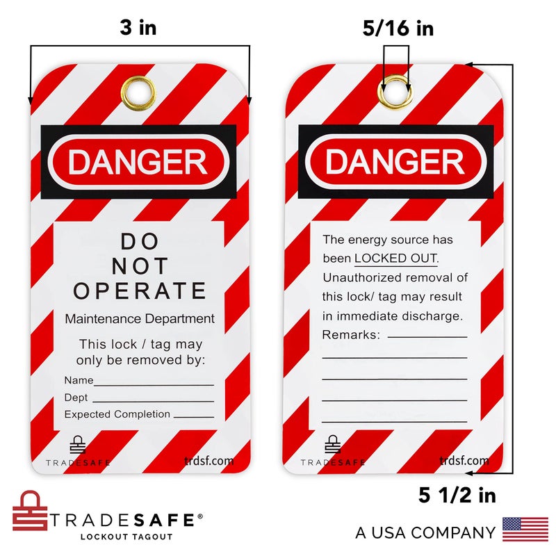 Tradesafe Lockout Tagout Tags - 30 Danger Do Not Operate Tags With 30 Zip Ties  Premium 32 Mil Vinyl  Osha Compliant Loto Tags For Lock Out Tag Out  Equipment Repair - Image 2