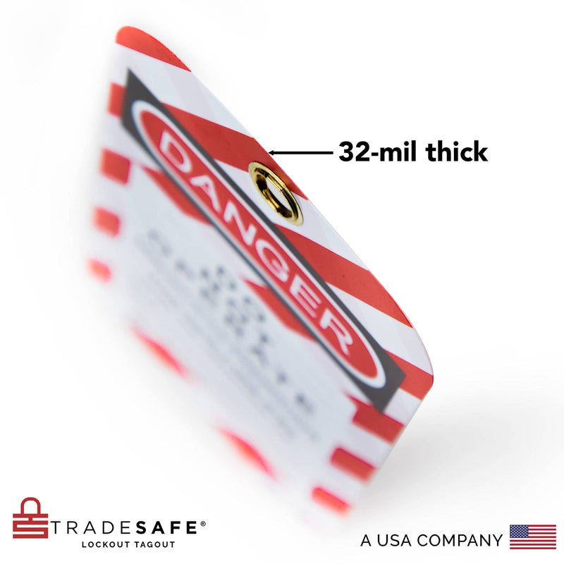Tradesafe Lockout Tagout Tags - 30 Danger Do Not Operate Tags With 30 Zip Ties  Premium 32 Mil Vinyl  Osha Compliant Loto Tags For Lock Out Tag Out  Equipment Repair - Image 3
