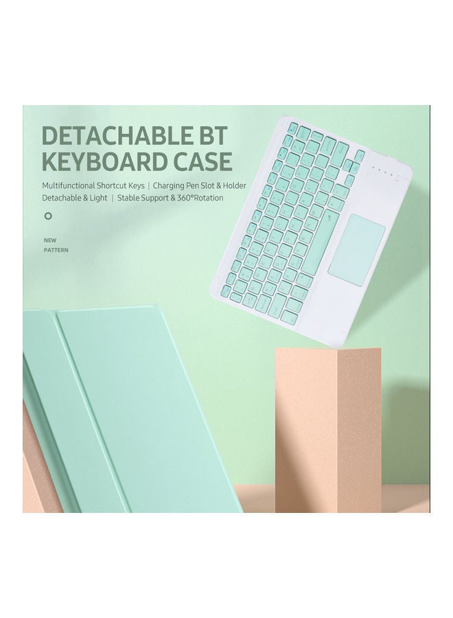 NIBEMINENT Bluetooth Keyboard With Protective Case Green  - Image 2