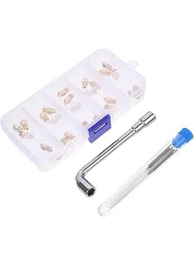 Printer Nozzle Cleaning Kit Threaded Replacement Needles 0.4mm Brass - Image 1