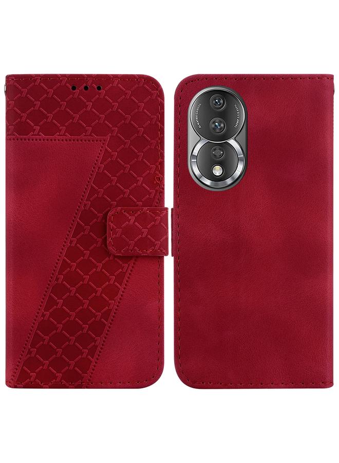 اس-توب جراب لهاتف Honor 80، جراب هاتف جلدي منقوش على شكل سبعة - Image 1