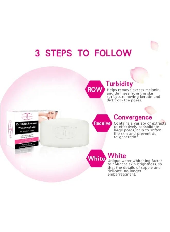 Aichun beauty 100g Dark Spot Remover Whitening Soap for Sensitive Area Legs Knees Private Parts Body Whitening Removing Armpit Whitening Cream Skin Whitening Soap Dark Spot Remover Skin Brightening and Softening Soap - Image 2