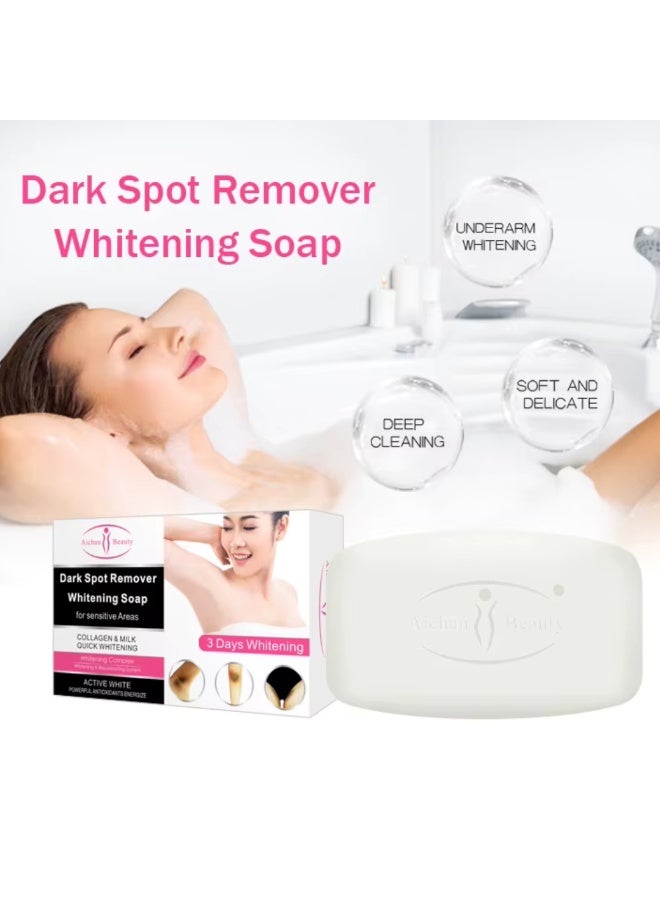 Aichun beauty 100g Dark Spot Remover Whitening Soap for Sensitive Area Legs Knees Private Parts Body Whitening Removing Armpit Whitening Cream Skin Whitening Soap Dark Spot Remover Skin Brightening and Softening Soap - Image 4