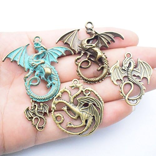 iloveDIYbeads 100g (20pcs) Craft Supplies Mixed Flying Dragon Charms Pendants Beads Charms Pendants for Crafting, Jewelry Findings Making Accessory for DIY Necklace Bracelet (M015) - Image 4