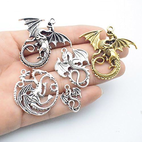 iloveDIYbeads 100g (20pcs) Craft Supplies Mixed Flying Dragon Charms Pendants Beads Charms Pendants for Crafting, Jewelry Findings Making Accessory for DIY Necklace Bracelet (M015) - Image 5