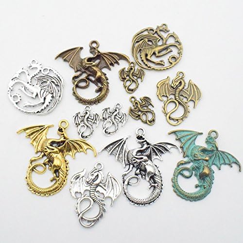 iloveDIYbeads 100g (20pcs) Craft Supplies Mixed Flying Dragon Charms Pendants Beads Charms Pendants for Crafting, Jewelry Findings Making Accessory for DIY Necklace Bracelet (M015) - Image 3