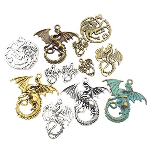 iloveDIYbeads 100g (20pcs) Craft Supplies Mixed Flying Dragon Charms Pendants Beads Charms Pendants for Crafting, Jewelry Findings Making Accessory for DIY Necklace Bracelet (M015) - Image 2